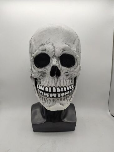 NTSWZYS Realistic Halloween Full Head Skull Mask with Movable Jaw,Scary Latex Helmet for Cosplay Party Props in Saudi Arabia