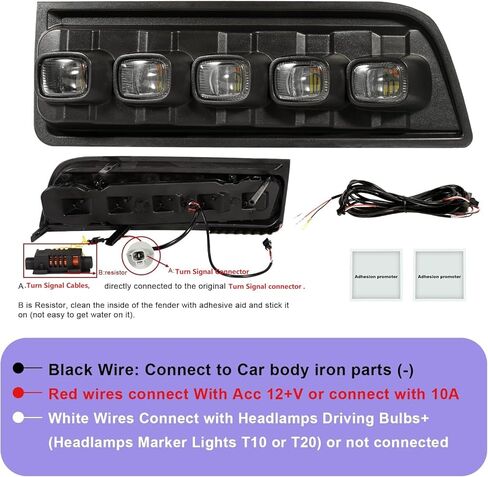 Daytime Running Lights Fog Lights Fit for 2014-2024 Toyota 4Runner Fog Bulbs Lamps Lights Assembly (14-24 -4Runner-fog) in Kuwait