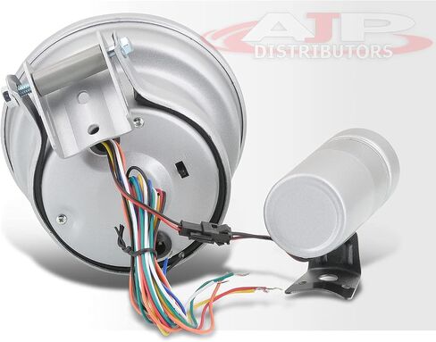AJP Distributors Universal JDM Sport 5" Carbon Fiber Face 4-in-1 Tachometer 11K RPM Tach Gauge w/Oil/Water Temperature Pressure + External Red LED Shift Light Replacement Upgrade in Saudi Arabia