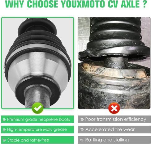 Youxmoto 2 Front+2 Rear CV Axle Fit for Polaris Ranger 1000 2015-2017 2018 2019, For Ranger 570 Full Size 2015 2016; for Ranger 900/ XP 1000 Crew 2013-2018; CV Axle Drive Half Shaft Full Set in Saudi Arabia