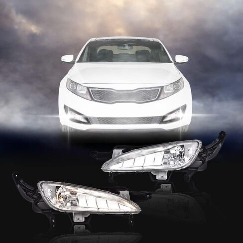 مجموعة مصابيح الضباب الأمامية PIT66 والحواف، متوافقة مع 2011-2013 Kia Optima (ليست للهجين) #922012T010 عدسة شفافة in Saudi Arabia