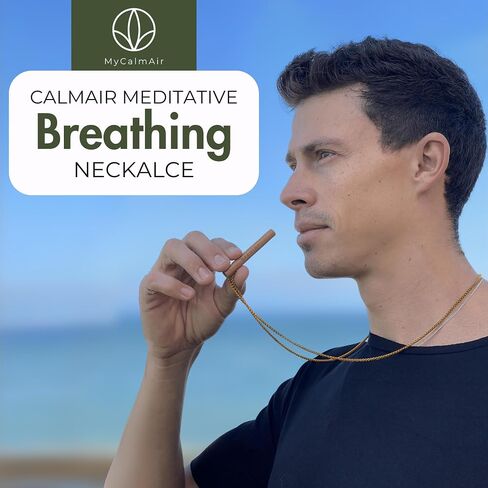 Bamboo Breathing Necklace for Meditation, Mindfulness Tool, Stress Reducer, Eco-Friendly Breathe Pendant, Portable Relaxation Gift for Men & Women in Saudi Arabia