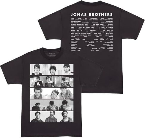 تي شيرت JONAS BROTHERS بصور قائمة مسارات البضائع الرسمية للبالغين من الجنسين in Saudi Arabia
