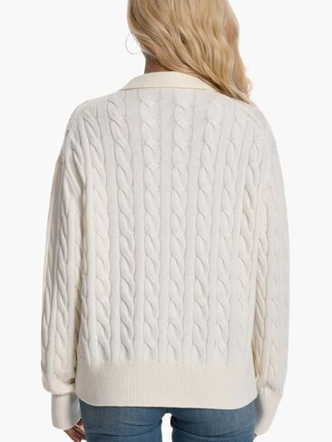 Womens Oversized Cable Knit Sweater Fall Fashion 2025 Lapel V Neck Chunky Pullover Tops Causal Winter Outfits in Kuwait