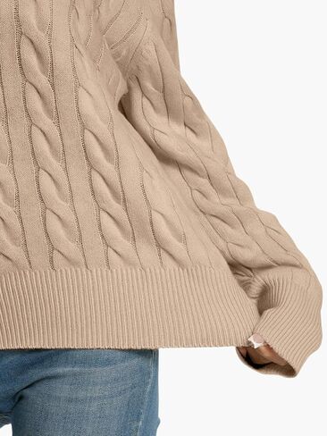 Womens Oversized Cable Knit Sweater Fall Fashion 2025 Lapel V Neck Chunky Pullover Tops Causal Winter Outfits in Kuwait