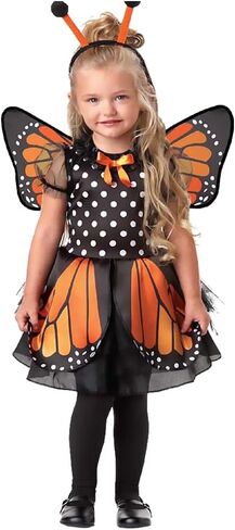 Little Girl Monarch Butterfly Costume and Wings for Halloween, For 2T-4T Toddler in Kuwait