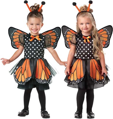 Little Girl Monarch Butterfly Costume and Wings for Halloween, For 2T-4T Toddler in Kuwait