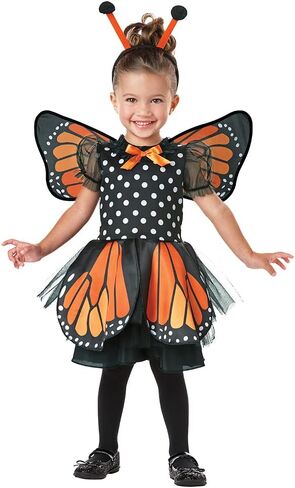 Little Girl Monarch Butterfly Costume and Wings for Halloween, For 2T-4T Toddler in Kuwait