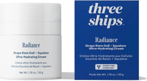 Three Ships Radiance Grape Stem Cell + Squalane Day Cream – Vegan Facial Moisturizer Hydrates & Balances Skin – As Seen on TV – Natural Face Lotion for All Skin Types, 50g in Saudi Arabia