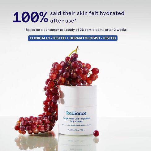Three Ships Radiance Grape Stem Cell + Squalane Day Cream – Vegan Facial Moisturizer Hydrates & Balances Skin – As Seen on TV – Natural Face Lotion for All Skin Types, 50g in Saudi Arabia
