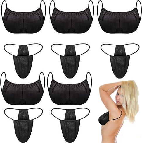 Disposable Bras and Panties 10pcs Women Non-Woven Spa Salon Underwear Set Individual packaging Thong for Travel in Saudi Arabia
