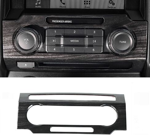 ABS Black Wood Grain Full Interior Decorative Cover Trim Sticker Compatible with Ford F150 2015-2020 (1pcs Rear Window Switch Trim Cover) in Saudi Arabia