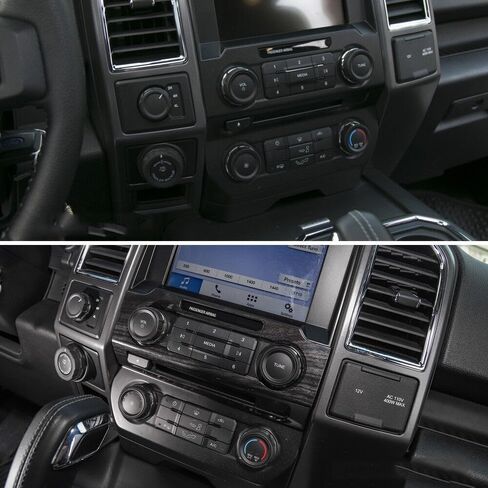 ABS Black Wood Grain Full Interior Decorative Cover Trim Sticker Compatible with Ford F150 2015-2020 (1pcs Rear Window Switch Trim Cover) in Saudi Arabia