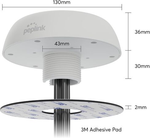 Peplink Cellular and WiFi Antenna Mobility 40G | 5G/LTE Ready 4x4 MIMO Multi Band External Router Computer Networking Antenna System with GPS receiver | Robust IP68 Rating | QMA Connector, Black in Saudi Arabia