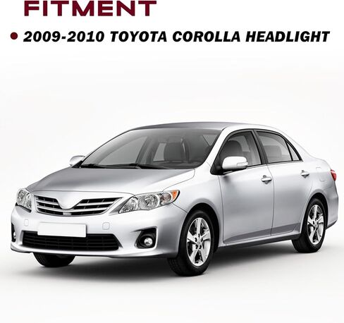 مجموعة المصابيح الأمامية JSBOYAT لموديلات 2009 2010 Toyota Corolla CE/LE/XLE غطاء أسود كهرماني عاكس زوج بديل للسائق وجانب الركاب... in Saudi Arabia