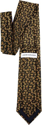 Jacob Alexander Men's Woven Paisley Pattern Regular or Slim Neck Tie in Kuwait