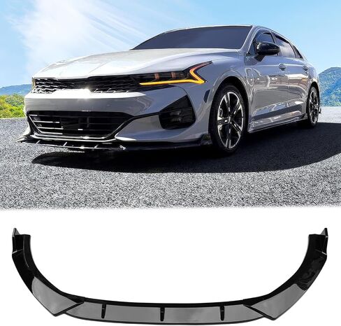 مقسم الشفاه الأمامي FREEMOTOR802 متوافق مع خط 2021-2024 Kia ​​K5 & 2025 Kia K5 GT/GT، واقي الشفة السفلي الأمامي لسد الهواء، أسود لامع PP 3 قطع in Saudi Arabia