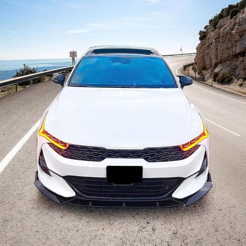 مقسم الشفاه الأمامي FREEMOTOR802 متوافق مع خط 2021-2024 Kia ​​K5 & 2025 Kia K5 GT/GT، واقي الشفة السفلي الأمامي لسد الهواء، أسود لامع PP 3 قطع in Saudi Arabia