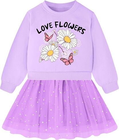 Vieille Girls Dresses Long Sleeve Sweat Party Dress with Sequin Tulle Skirt 2-7 Years in Kuwait