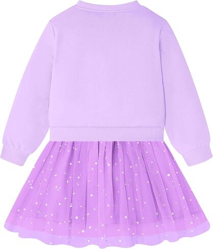 Vieille Girls Dresses Long Sleeve Sweat Party Dress with Sequin Tulle Skirt 2-7 Years in Kuwait