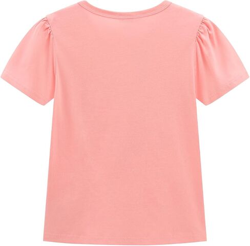 Noomelfish Girls Ruffle Heart T-Shirts Cute Short Sleeve Tee Tops (3-12 Years) in Kuwait