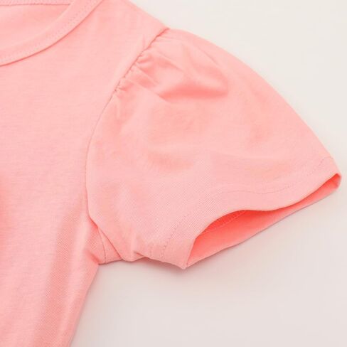 Noomelfish Girls Ruffle Heart T-Shirts Cute Short Sleeve Tee Tops (3-12 Years) in Kuwait