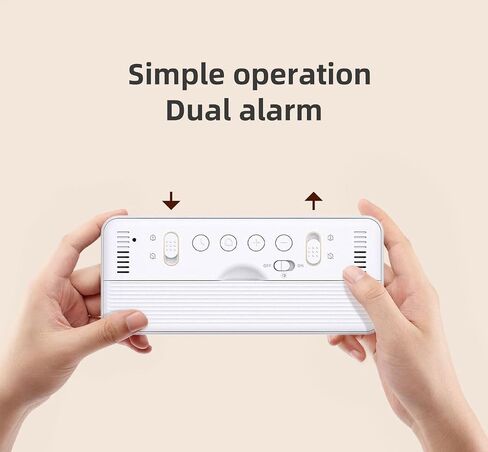 Digital Alarm Clock Battery Powered with Date | Indoor Temperature | Humidity | LCD Display | Dual Alarms | Snooze and Backlight Desk Small Clock (White) in Saudi Arabia