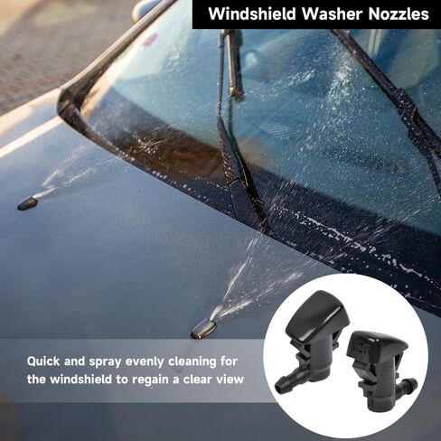 Front Windshield Washer Nozzles Wiper Spray - Compatible for Ford Fiesta 2011-2019 - Replace Part BE8Z-17603-A - Set of 2 in Saudi Arabia