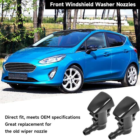 Front Windshield Washer Nozzles Wiper Spray - Compatible for Ford Fiesta 2011-2019 - Replace Part BE8Z-17603-A - Set of 2 in Saudi Arabia