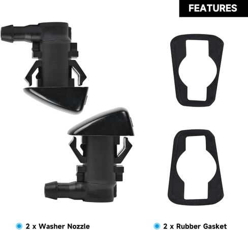 Front Windshield Washer Nozzles Wiper Spray - Compatible for Ford Fiesta 2011-2019 - Replace Part BE8Z-17603-A - Set of 2 in Saudi Arabia