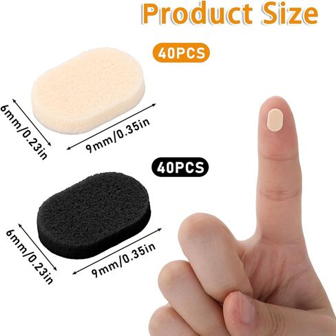 40 Pairs Soft Foam Eyeglass Nose Pads Non-Slip Oval Sponge Nose Pads 2 Colors Glass Support Self Adhesive Glasses Noses Pad for Glasses Sunglasses and Eyeglasses (Black, Nude) in Saudi Arabia