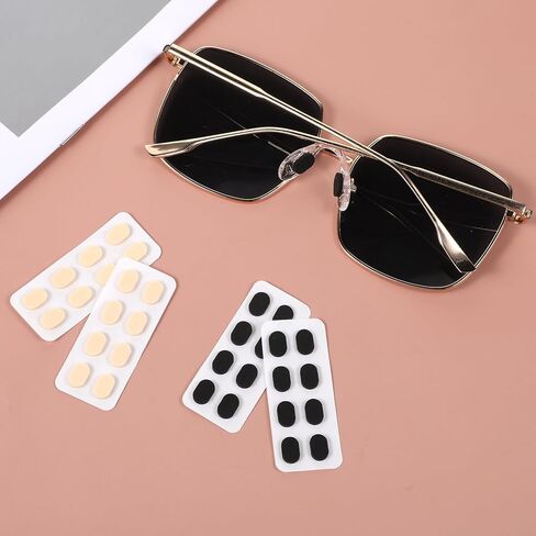 40 Pairs Soft Foam Eyeglass Nose Pads Non-Slip Oval Sponge Nose Pads 2 Colors Glass Support Self Adhesive Glasses Noses Pad for Glasses Sunglasses and Eyeglasses (Black, Nude) in Saudi Arabia