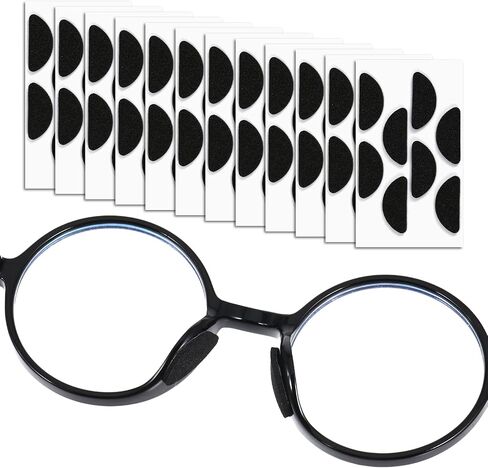 48 Pairs Anti Slip Eyeglass Noses Pads, 1.6mm Black Self-Adhesive Eyeglass Nose Pads Soft Foam Eyeglasses Nose Pad Replacement for Eyeglasses Sunglasses (Black) in Saudi Arabia