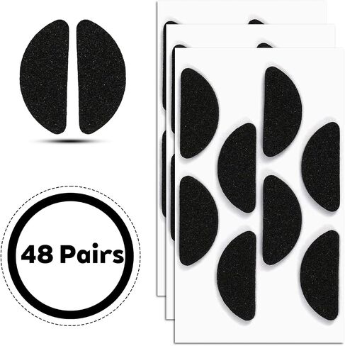 48 Pairs Anti Slip Eyeglass Noses Pads, 1.6mm Black Self-Adhesive Eyeglass Nose Pads Soft Foam Eyeglasses Nose Pad Replacement for Eyeglasses Sunglasses (Black) in Saudi Arabia