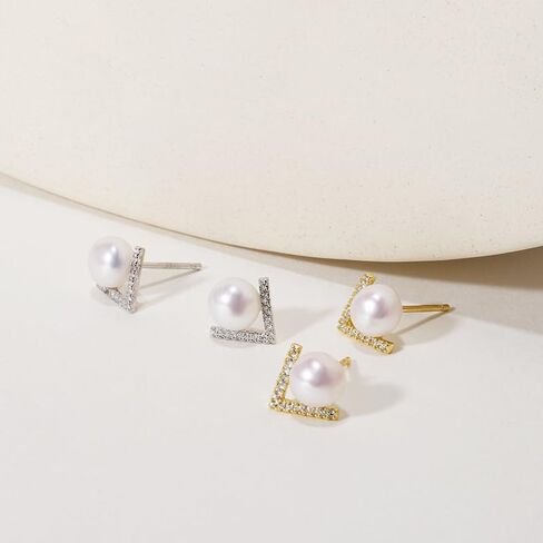 6/7/9mm Freshwater Pearl Stainless Steel Stud/Drop Earrings Birthday Jewelry Gift for Women in Kuwait