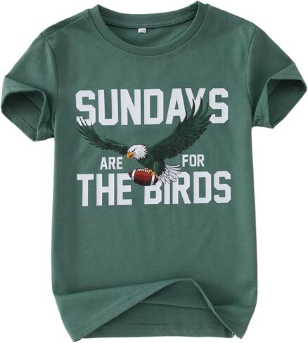 KEKEMI Boys Girls Football Ballgame Shirts Sundays for The Birds T-Shirt Game Day Outfit Kids Sports Tees Football Fans Tops in Kuwait