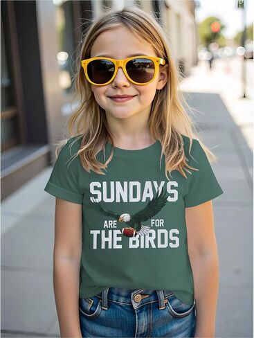 KEKEMI Boys Girls Football Ballgame Shirts Sundays for The Birds T-Shirt Game Day Outfit Kids Sports Tees Football Fans Tops in Kuwait