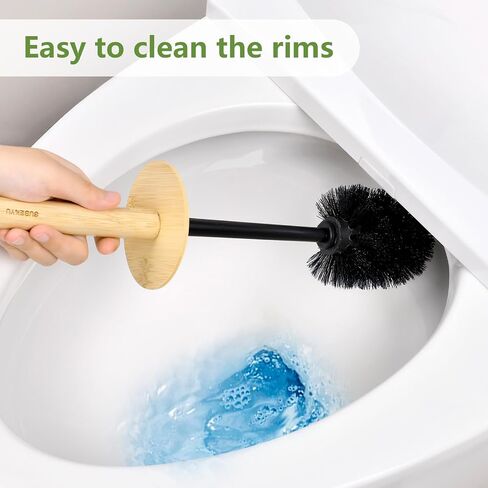 SUBEKYU Toilet Brush, Toilet Bowl Brush and Holder Set, Bathroom Toilet Bowl Cleaner Scrub Brush Set Scrubber for Deep Cleaning, White in Saudi Arabia