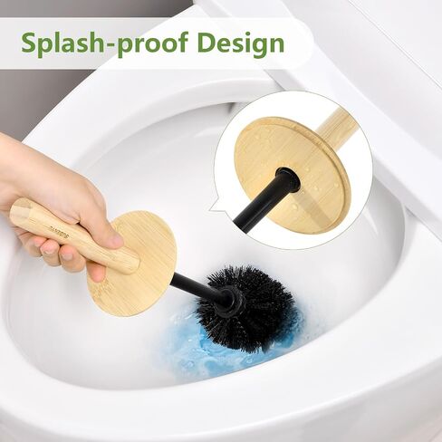 SUBEKYU Toilet Brush, Toilet Bowl Brush and Holder Set, Bathroom Toilet Bowl Cleaner Scrub Brush Set Scrubber for Deep Cleaning, White in Saudi Arabia