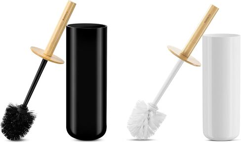 SUBEKYU Toilet Brush, Toilet Bowl Brush and Holder Set, Bathroom Toilet Bowl Cleaner Scrub Brush Set Scrubber for Deep Cleaning, White in Saudi Arabia
