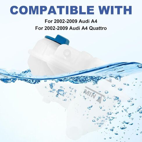 603-638 خزان سائل التبريد مع غطاء متوافق مع 2001-2010 Audi A4 1.8L/2.0L/2.8L/3.2L 8E0121403 8E0121321 in Kuwait