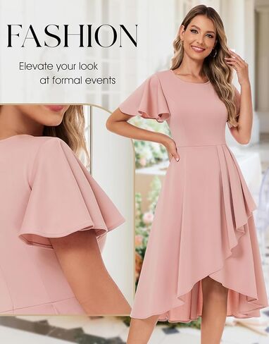 Wedtrend Women's Wedding Guest Dress Midi Mother of Bride Dresses Hi Low Cocktail Dress Elegant Formal Dresses in Saudi Arabia