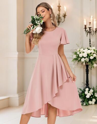 Wedtrend Women's Wedding Guest Dress Midi Mother of Bride Dresses Hi Low Cocktail Dress Elegant Formal Dresses in Saudi Arabia