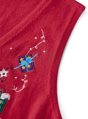 Christmas Vest for Women Reindeer Santa Snowman Embroidery Sweater Sleeveless Ugly Xmas Knit Tank Top in Saudi Arabia