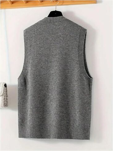 OYOANGLE Women's Split Hem Crew Neck Basic Sweater Vest Sleeveless Pullover Sweater Tank Tops in Saudi Arabia