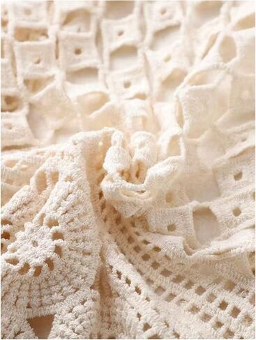 SweatyRocks Women's Hollow Out Sleeveless Sweater Vest Crochet Knit Open Front Cardigan in Saudi Arabia