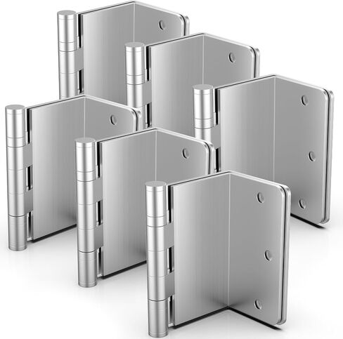 KOLET Offset Door Hinges, 3.5 Inches Expandable Door Hinges, 1/4" Radius Corner Ball Bearing Door Hinges, 2 Inches Widen Doorway, Smooth and Easy Installation, Brushed Nickel, 3 Packs in Saudi Arabia