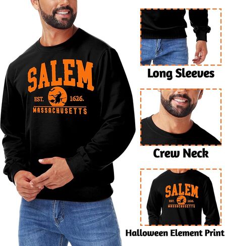 Mens Halloween Long Sleeve TShirt Witch Ghost Sweatshirt Pumpkin Festival Party Costume Top in Kuwait