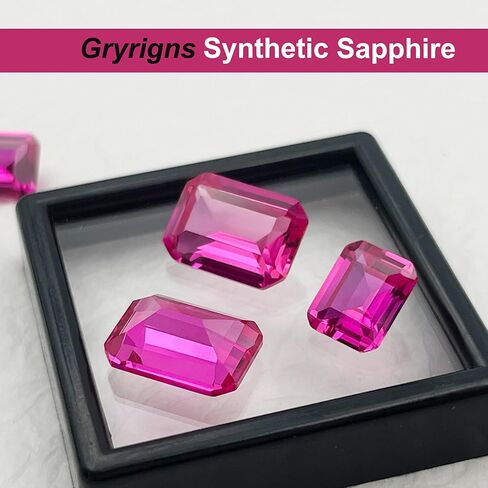 قطع الزمرد فضفاض الاصطناعية حجر الياقوت الوردي اكسيد الالمونيوم الوردي آلة قطع الأوجه 3A VVS (1 قطعة) in Kuwait