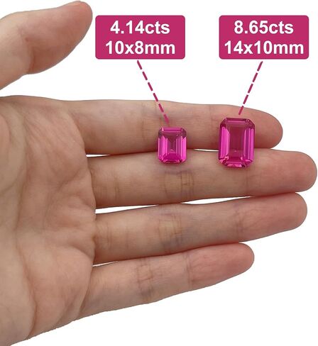 قطع الزمرد فضفاض الاصطناعية حجر الياقوت الوردي اكسيد الالمونيوم الوردي آلة قطع الأوجه 3A VVS (1 قطعة) in Kuwait